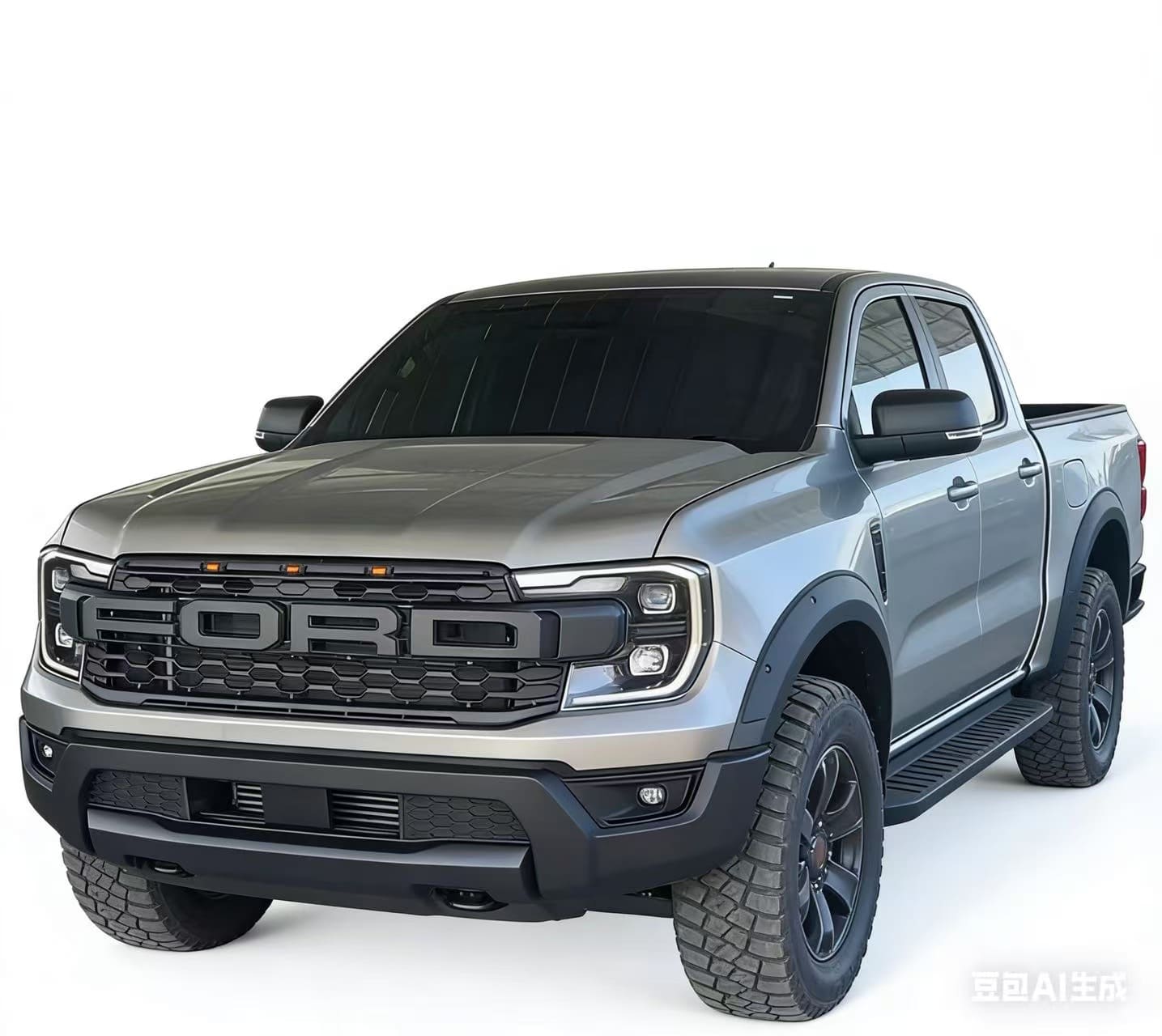 Raptor-Style Front Bumper Conversion Kit | ABS Black Body Kit for Ford Ranger T9 (2022-2023) XL XLS XLT Sport Wildtrak