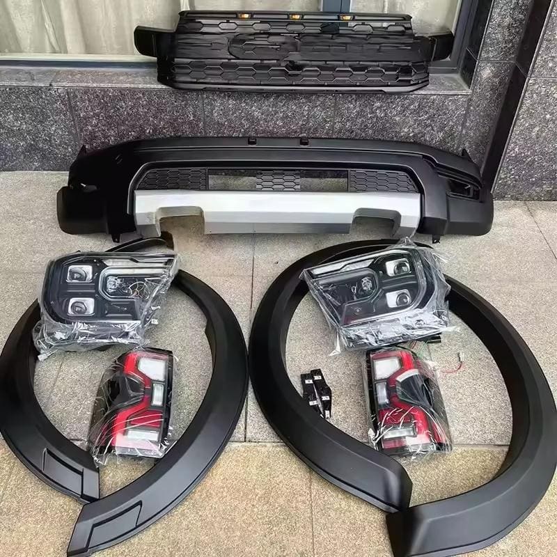 Raptor-Style Front Bumper Conversion Kit | ABS Black Body Kit for Ford Ranger T9 (2022-2023) XL XLS XLT Sport Wildtrak