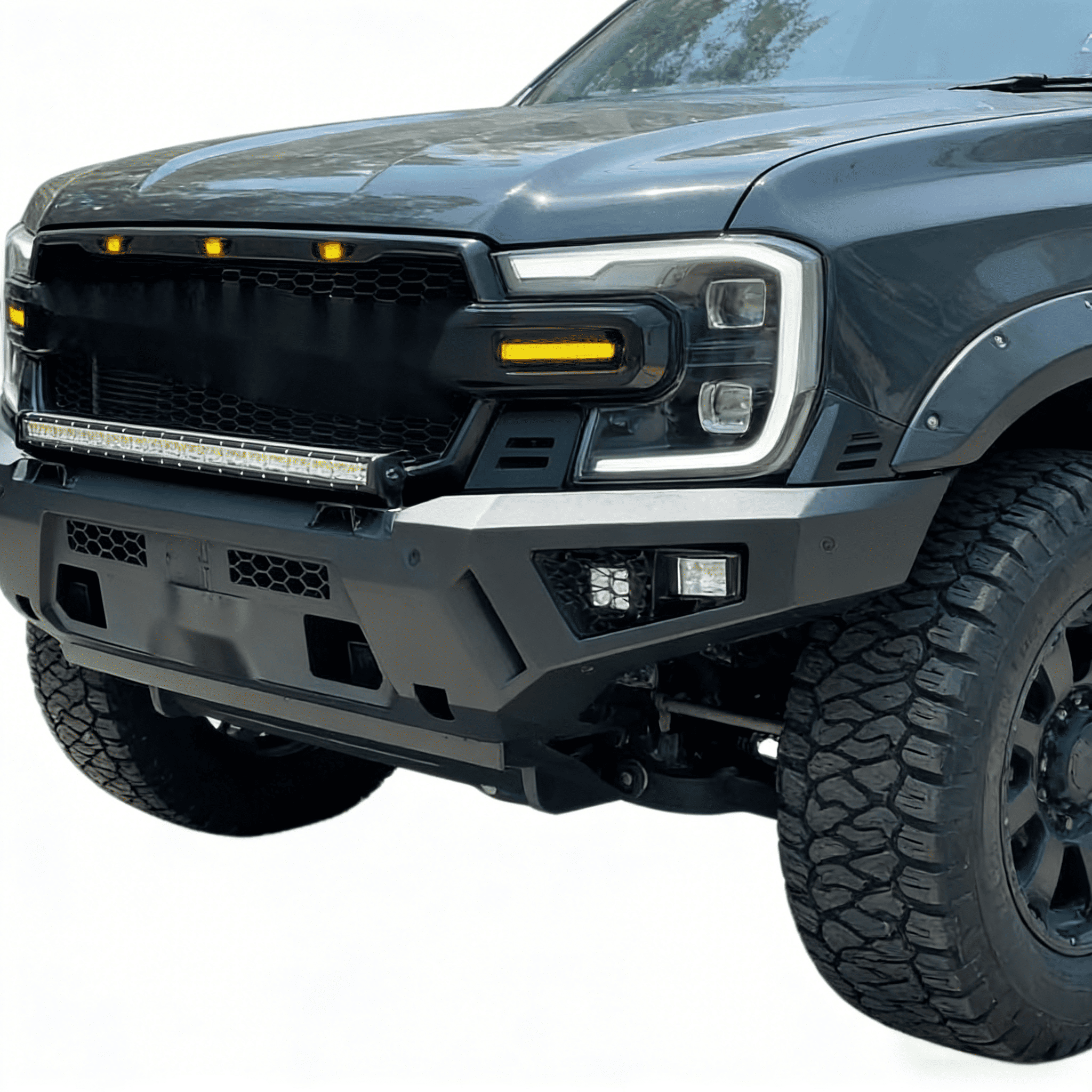 Heavy-Duty Steel Front Bull Bar | Full Bumper Replacement for Ford Ranger T9 (2022-2023) XL XLS XLT Sport Wildtrak